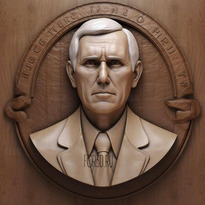 Mike Pence 3 stl model for CNC